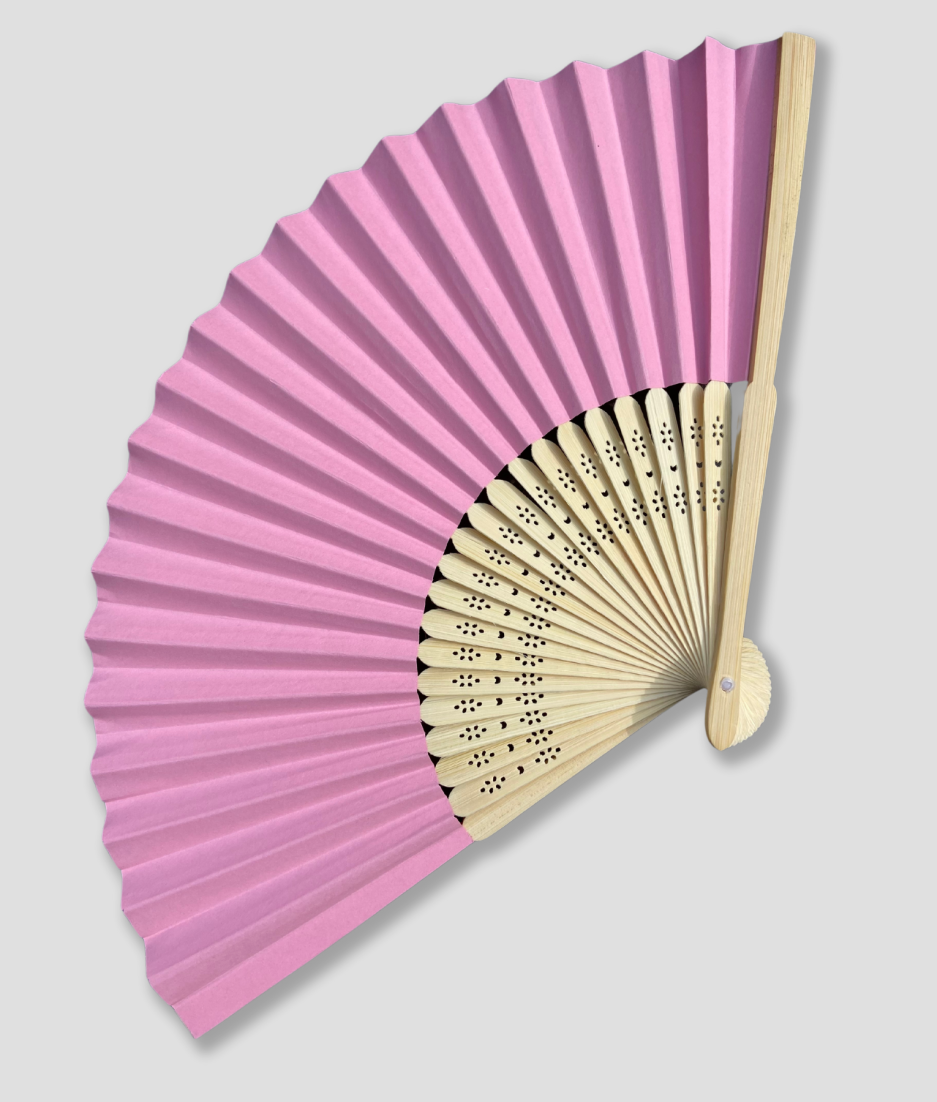 pink bamboo fan - the best festival fan - lightweight festival fan - festival fan - buy festival fan