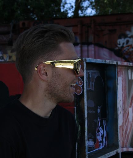 glasses gold rave