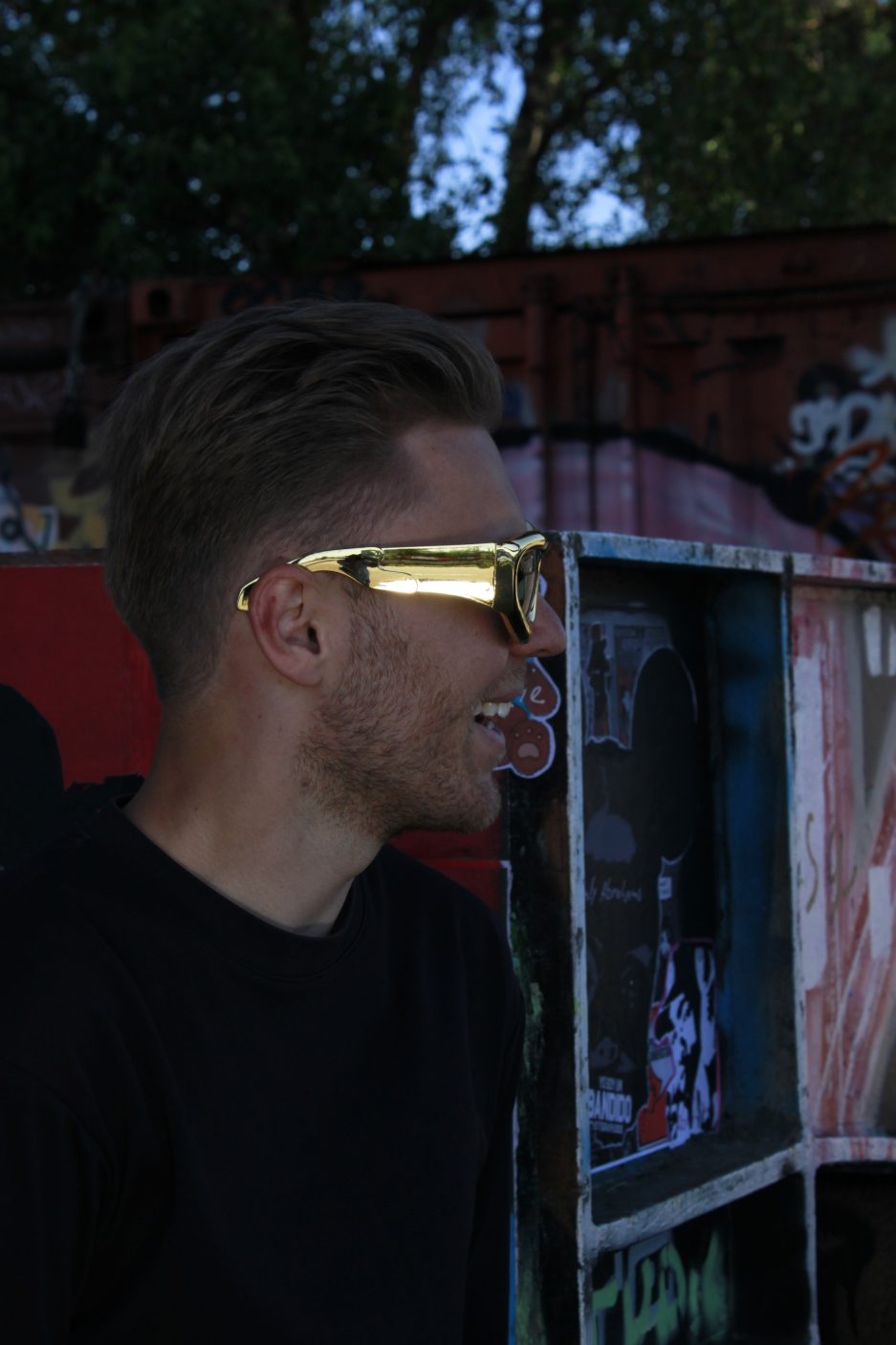 glasses gold rave