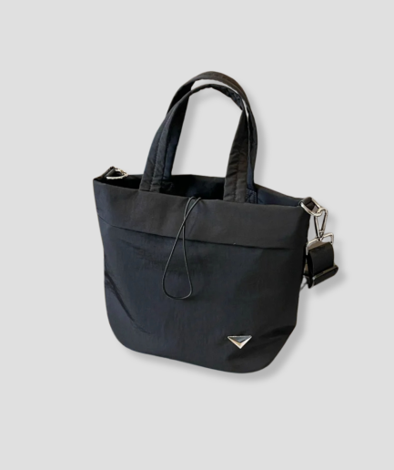 spacious black festival bag