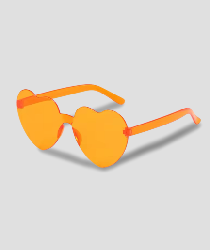 Orange heart-shaped glasses