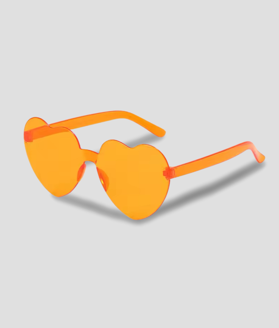 Orange heart-shaped glasses