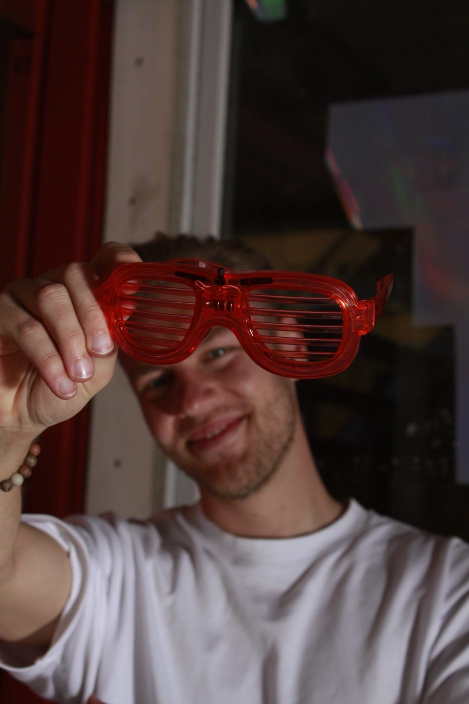 luminous red glasses