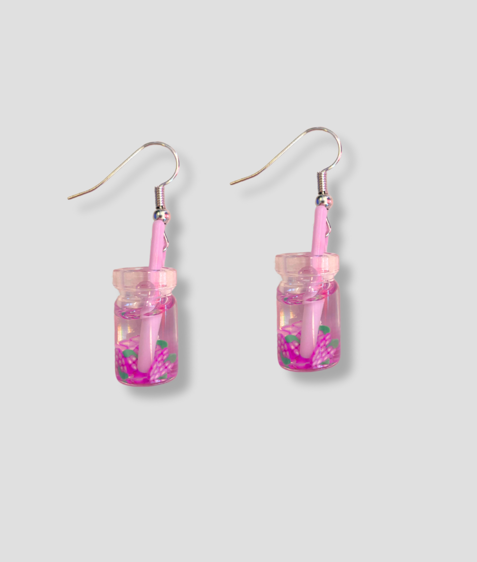Purple drink earring
