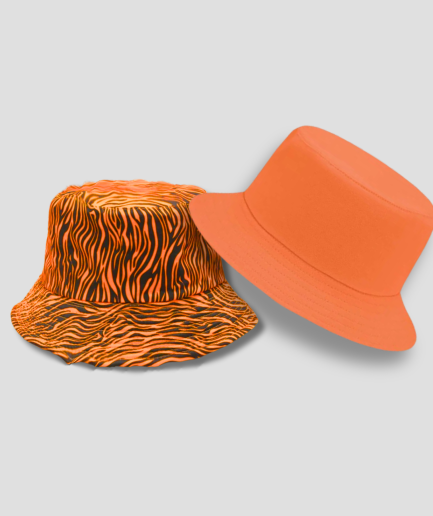 orange reversible bucket hat