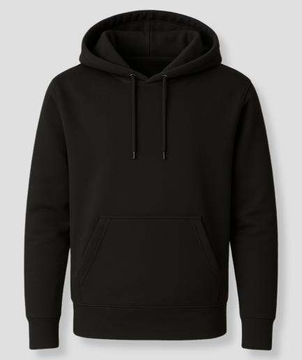 front of black hoodie