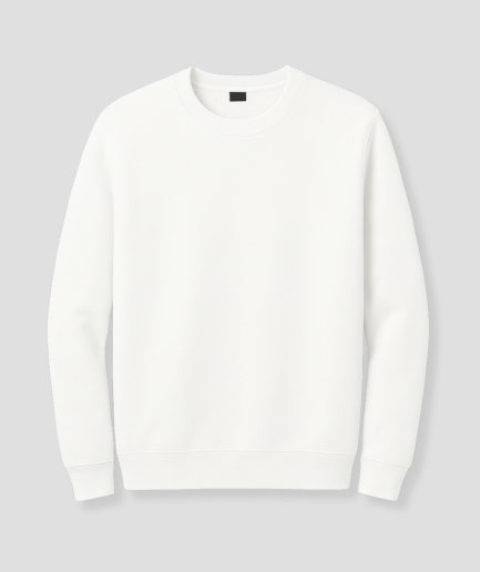 front of white sweater