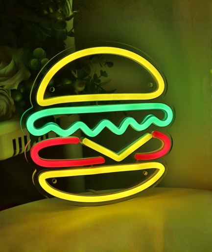 Burger neon sign
