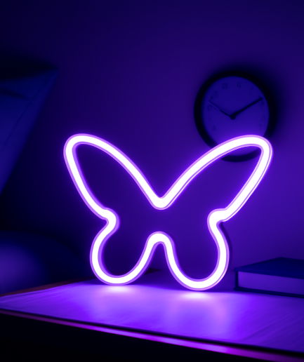 purple butterfly neon lamp