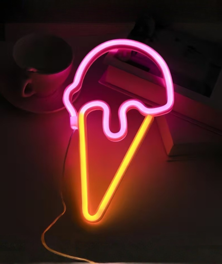 neon ice cream lights