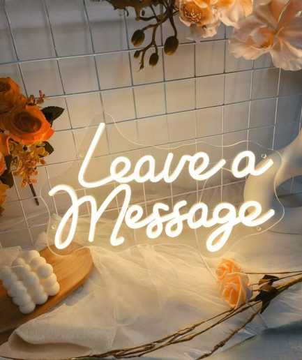 Leave a message neon light