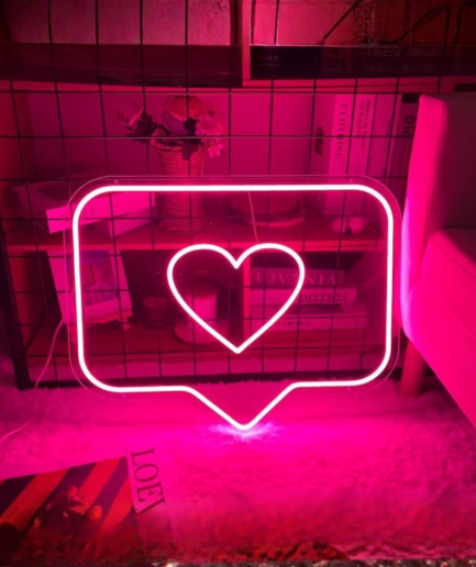 "Likes" neon sign