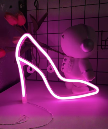neon pink heels