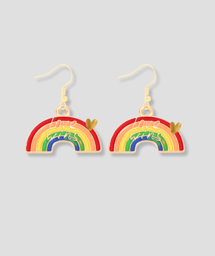 Pride-style earrings