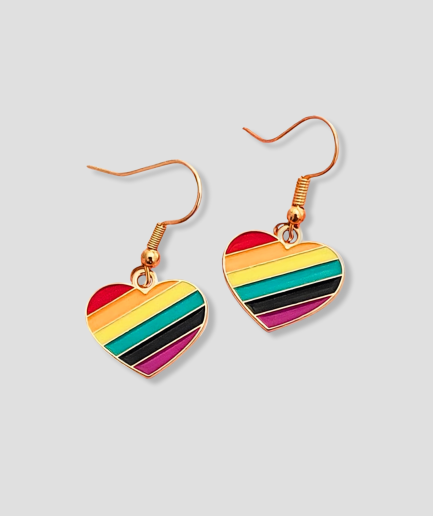 Pride heart earrings