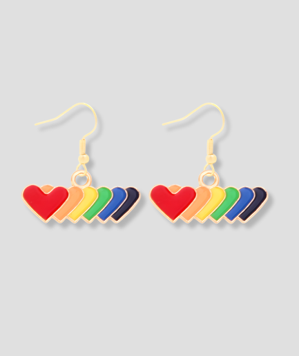Pride heart earrings