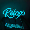 "Relax" neon signs