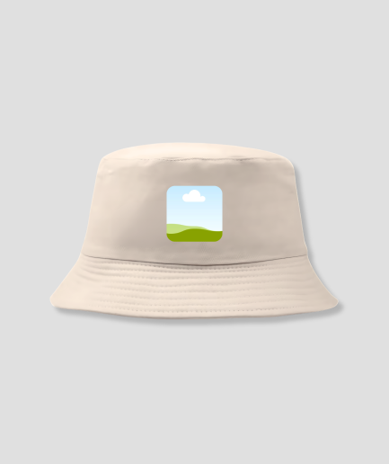 Beige bucket hat with your own photo