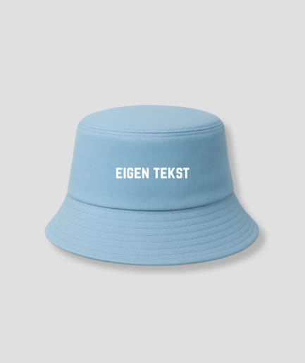 custom text bucket hat, blue