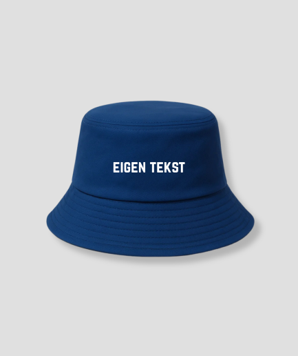 custom text bucket hat, dark blue