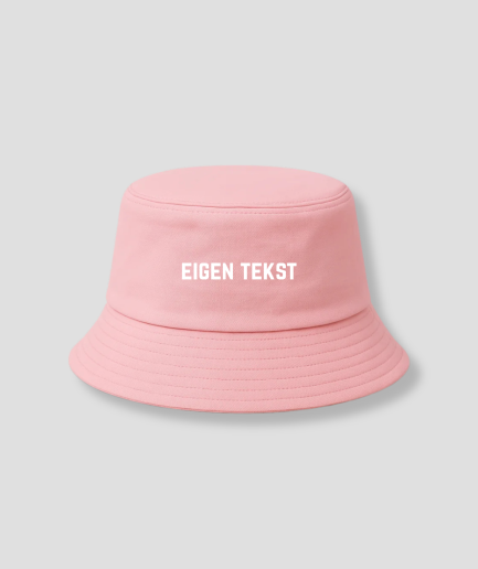 custom text bucket hat, light pink