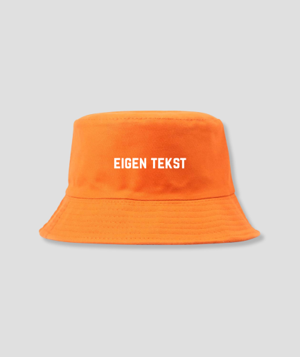 custom text orange bucket hat