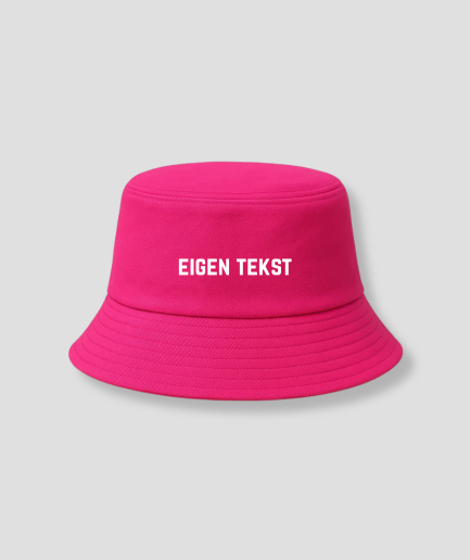 custom text bucket hat, pink