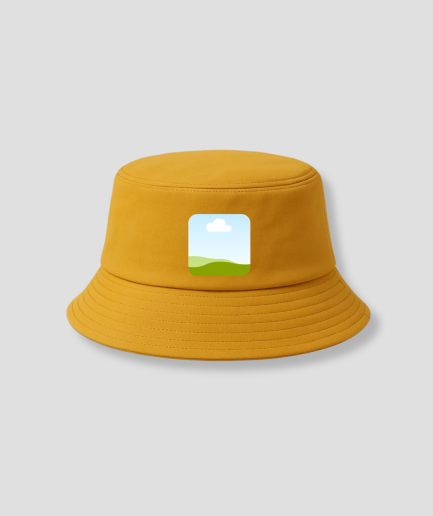 Yellow bucket hat with your own photo