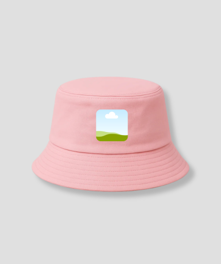 pink bucket hat with my own photo