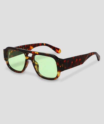 green tiger-print glasses