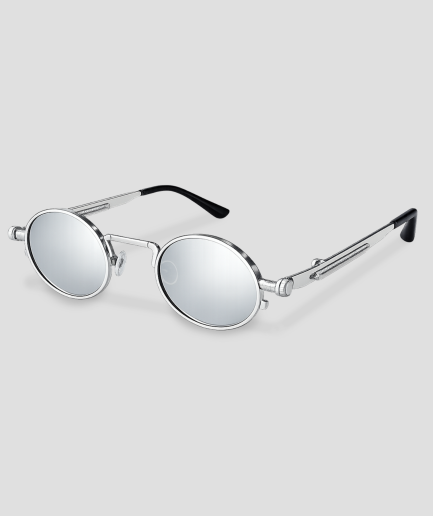 round retro rearview mirror