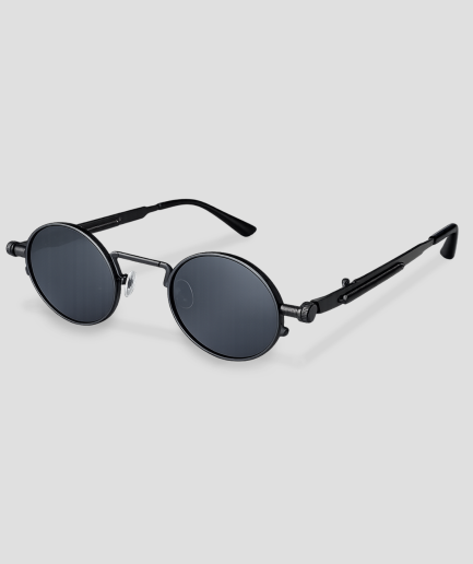black retro glasses