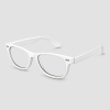Witte partybril met transparante glazen wayfarer stijl