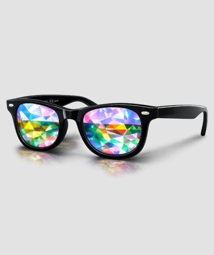 Space-themed kaleidoscope glasses