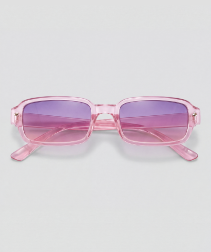 Cloudshock, bril met roze montuur en paars en roze glazen