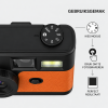 Oranje FestiSnap retro camera met draaiknop voor de filters