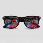 Hartjes bril, montuur zwart, glas hartjes effect