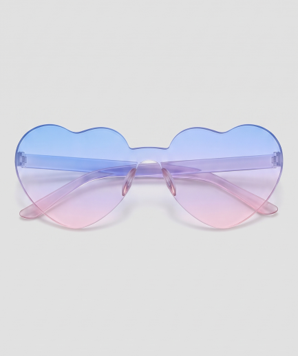 Hartjesbril, montuur blauw, glas blauw
