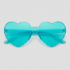 Hartjesbril, montuur blauw, glas blauw