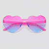 Hartjesbril, montuur roze, glas blauw