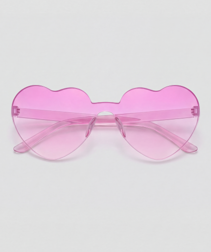 Hartjesbril, montuur roze, glas roze