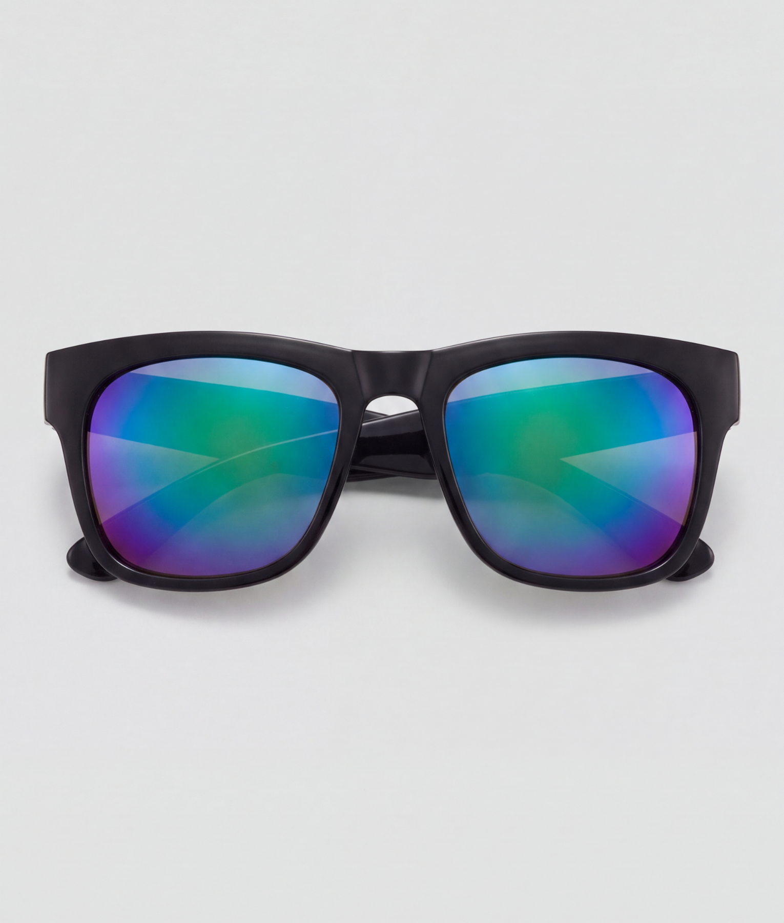 Lyra, bril met zwart montuur en blauw en paars en rood glazen