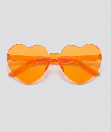 Orange heart, bril met oranje montuur en oranje glazen