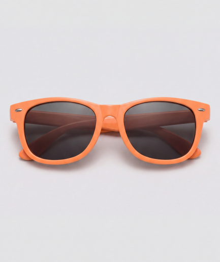 Oranje zonnebril, bril met oranje montuur en zwart glazen