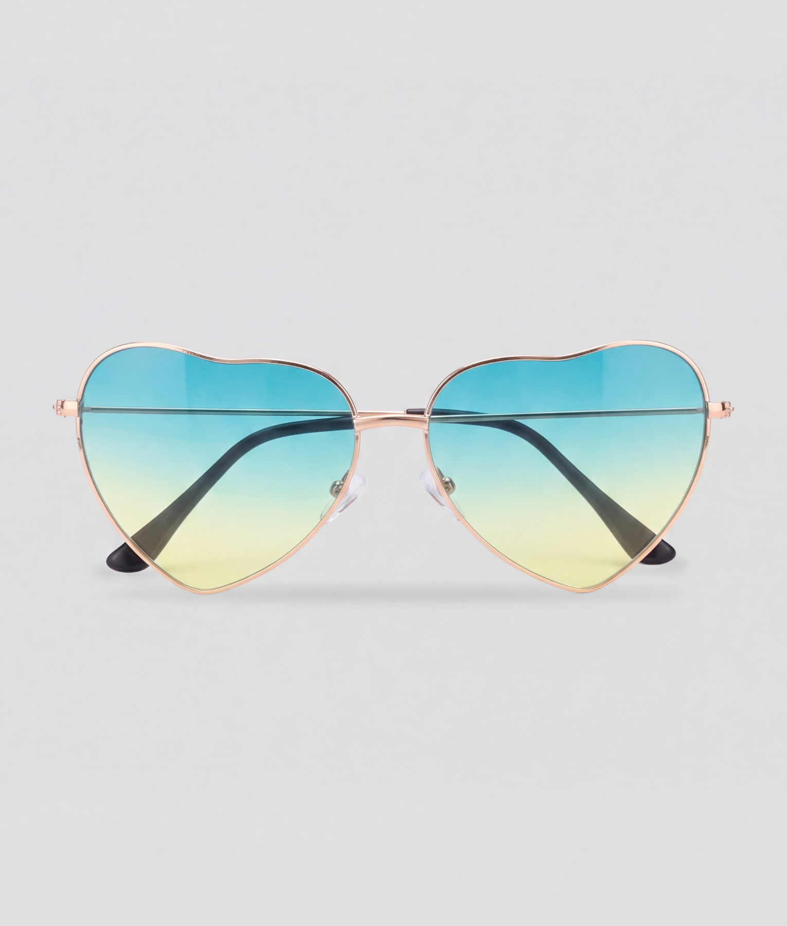 Sea breeze heart, montuur goud, glas blauw