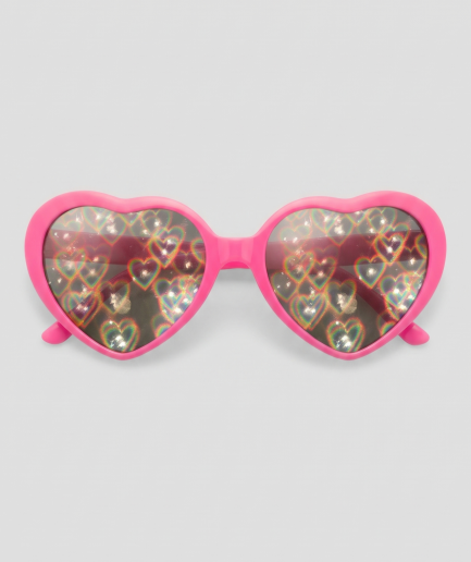 Spacy, montuur roze, glas hartjes effect