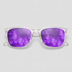 Transparante Spacebril hartjes, montuur transparant, glas hartjes effect