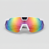 Video rave bril, bril met wit montuur en spiegelglazen glazen