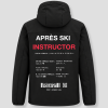 Après Ski Instructor winterjas zwart, achterkant met de gegevens van Cortina d'Ampezzo, Italië