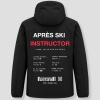 Après Ski Instructor winter jacket, black, with information about Livigno, Italy on the back